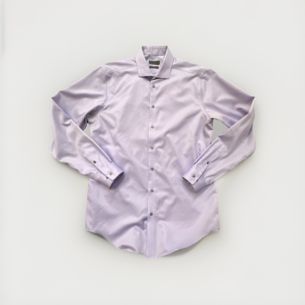 Calvin Klein Slim Tall Lavender Dress Shirt 16 34/35 Non Iron Men's